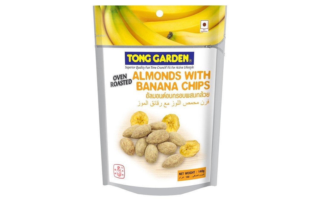 Tong Garden Almonds With Banana Chips Oven Roasted   Pack  140 grams